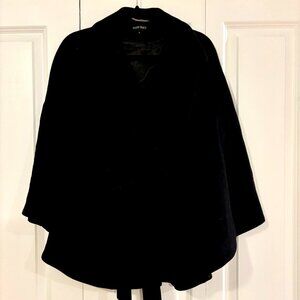 Wool Black Cape Coat, Medium